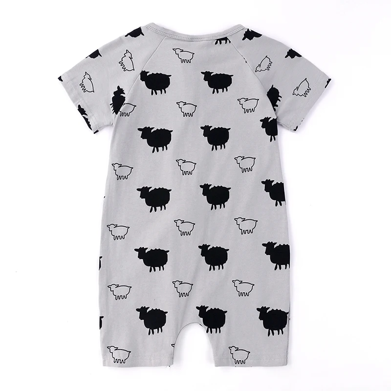 Летняя одежда для маленьких мальчиков хлопковый комбинезон с коротким рукавом