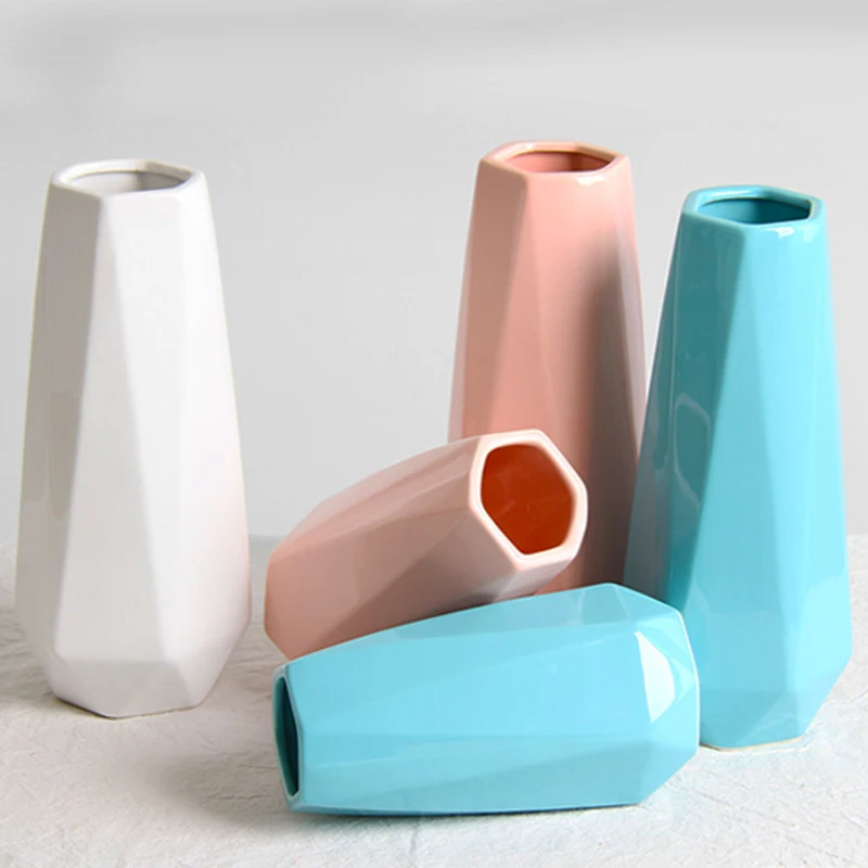 Керамическая ваза ins в скандинавском стиле белая Маленькая с сушеными цветами