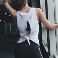 new sleeveless casual loose vests womens top elegant clothes fitness yoga gym shirt sports sexy open back quick dry top