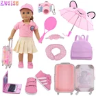 Одежда для кукол, розовый теннисный рюкзак, аксессуары для американской куклы 18 дюймов и куклы для девочек 43 см, товары для кукол и наше поколение