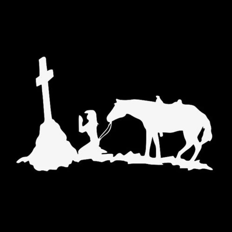 

COWGIRL молитвенная лошадь христианская Виниловая наклейка для автомобиля окна грузовика ноутбука домашний декор наклейка выберите размер цв...