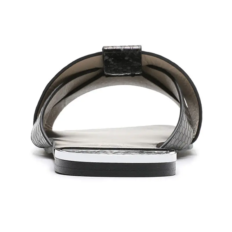 

Woman's Summer Slippers Open Toe Flat Beach Shoes Soft Sole Fashion Leisure Outdoor Slippers Women Slip-on Slides Rome Sandals