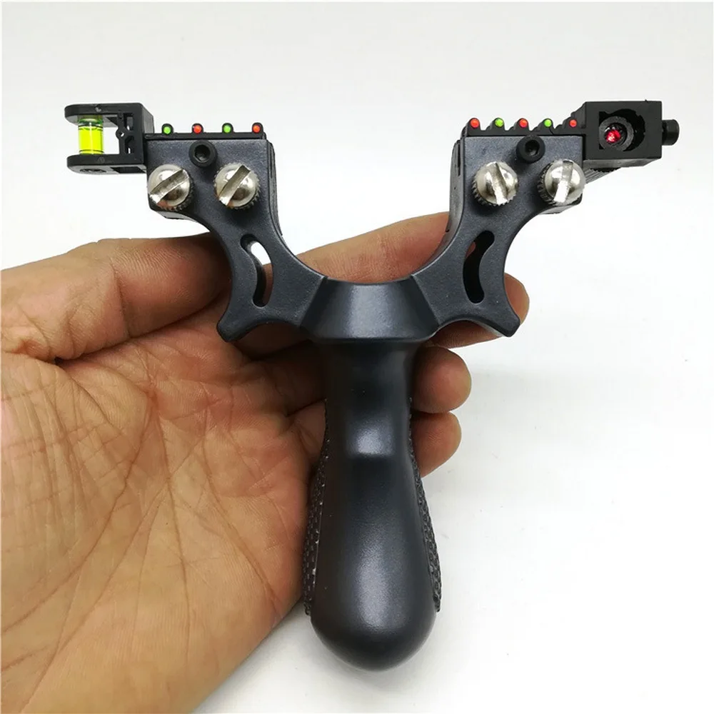 

Laser Aiming Slingshot Equipped with Level Instrument for Outdoor Sports Hunting Using High Power Slingshot Catapult