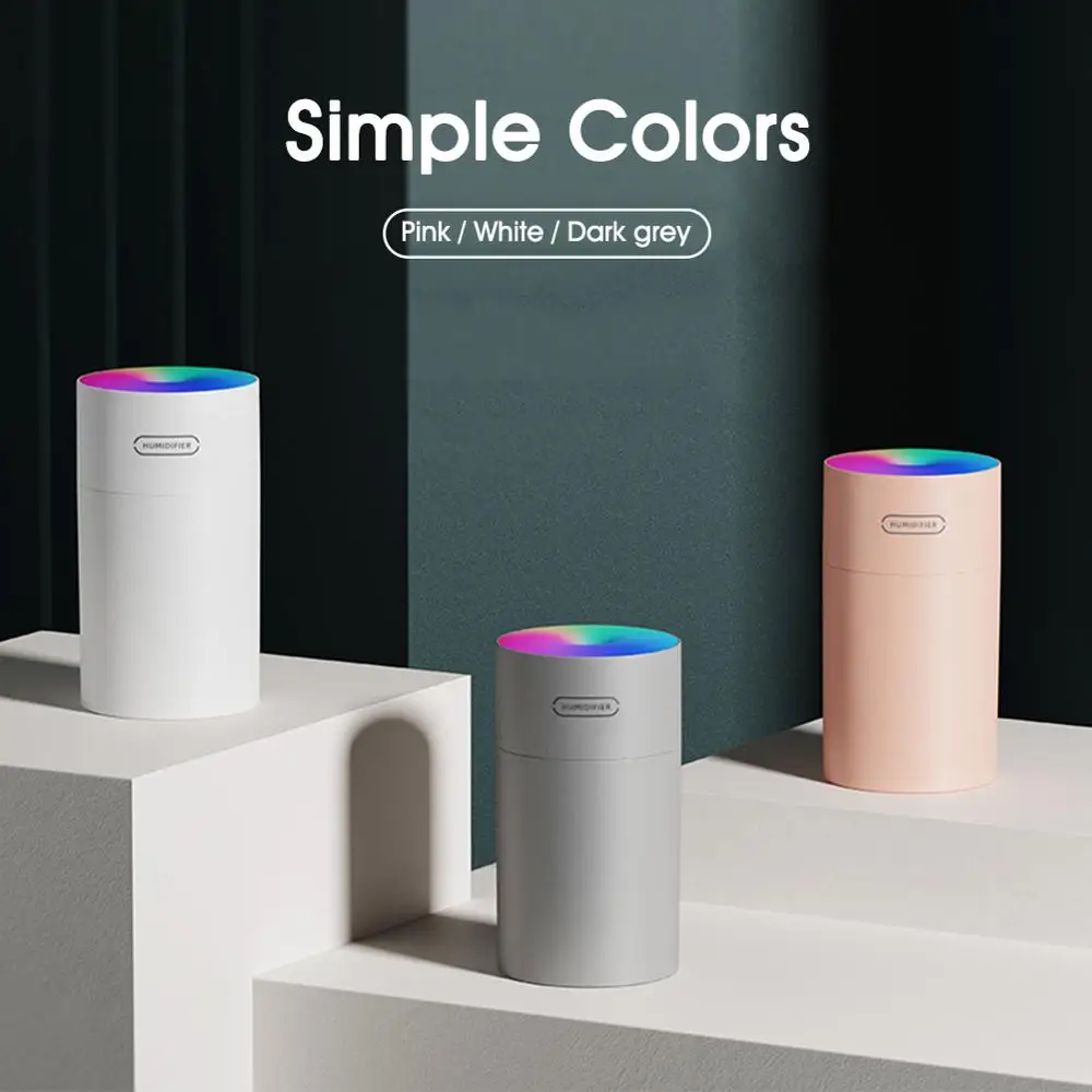 

270ml USB Air Humidifier Ultrasonic Aroma Diffuser Car Home Mist Maker with 7 Colors Night LED Lights Mini Office Air Purifier