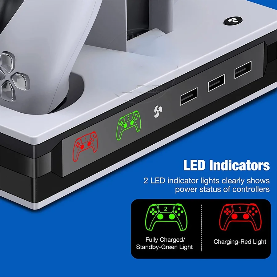 Новая охлаждающая подставка для игровой консоли Playstation 5 с 2 охлаждающими