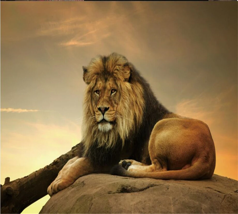 Большой 3D Фотофон с рисунком льва для телевизора гостиной спальни украшения