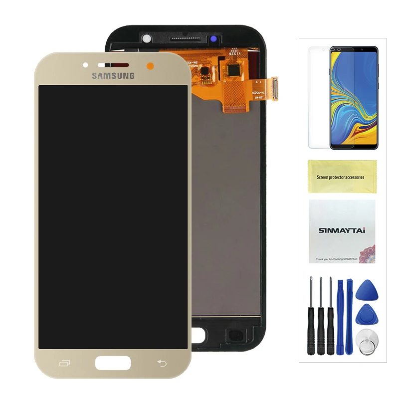Gold Для Samsung Galaxy A5 a520f SM-A520F A520 ЖК-дисплей сенсорный экран дигитайзер стекло сборка запасные части - Цвет: Gold