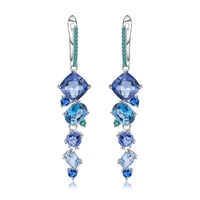 gems ballet natural mystic quartz topaz drop earrings for women wedding jewelry 925 sterling silver handmade modern earrings