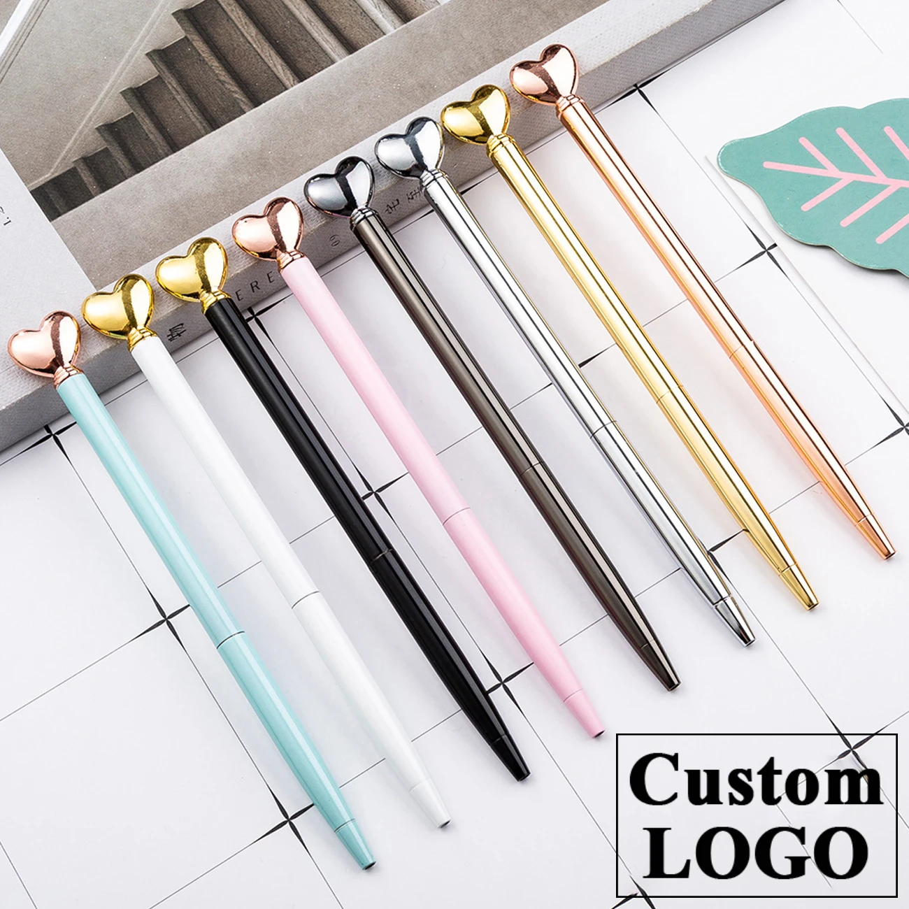 Металлическая ручка в форме любви Подарочная шариковая для рекламы свадебная