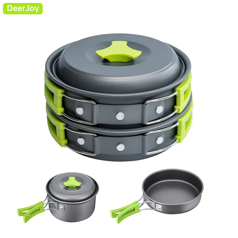 Набор посуды для кемпинга 10 шт. комплект варки альпинизма пешего туризма уличная