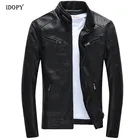 Куртка мужская зимняя из искусственной кожи на флисе с флисовой подкладкой