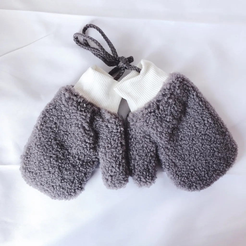 Toddler Baby Thicken Boys Girls Rope Full Finger Warm Knitted Mittens Gloves перчатки детские kids solid gloves baby | Детская