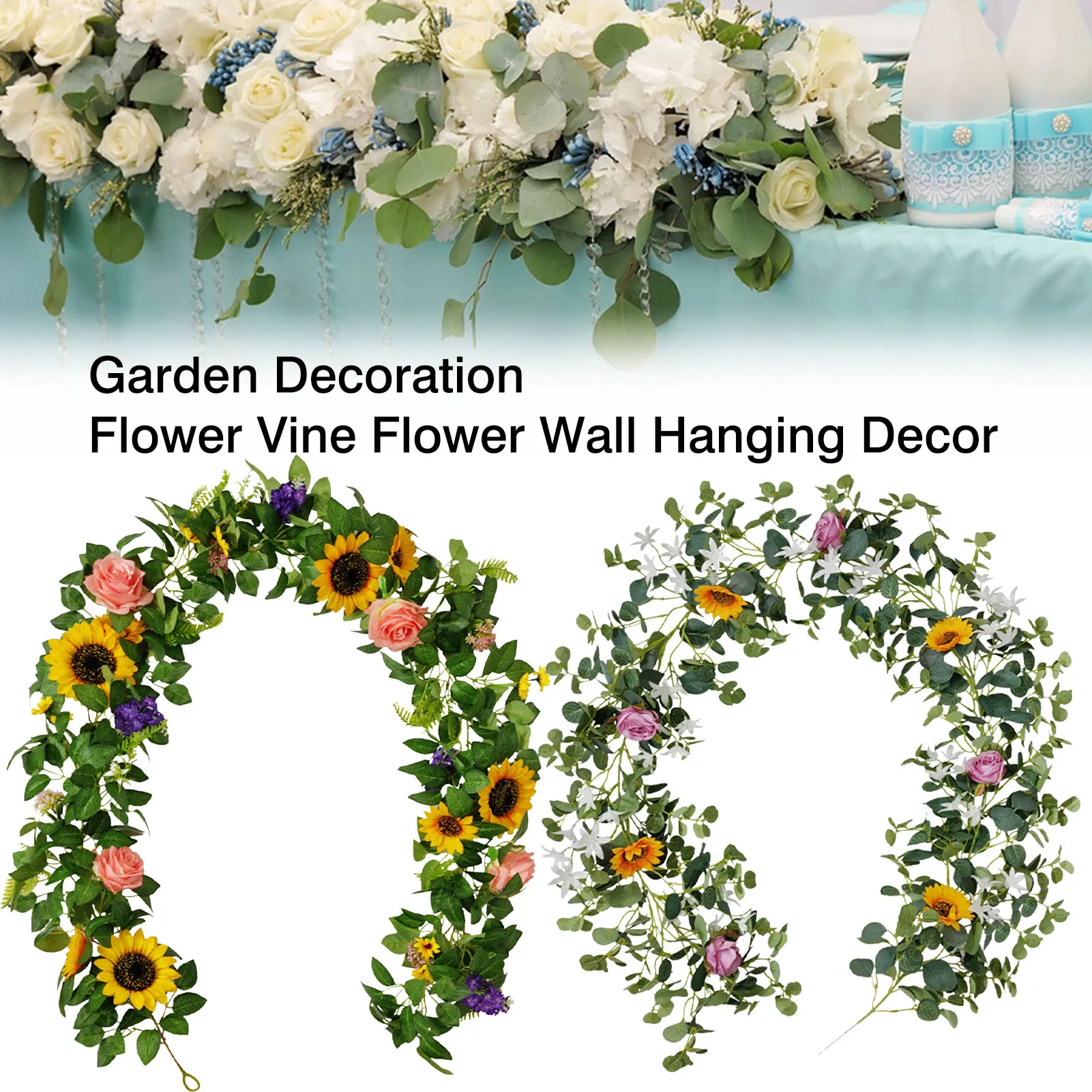 

Artificial Flower Hanging Garden Decoration Flower Vine Small Sunflower Rattan Home Hotel Wedding Party Garden Craft Decor