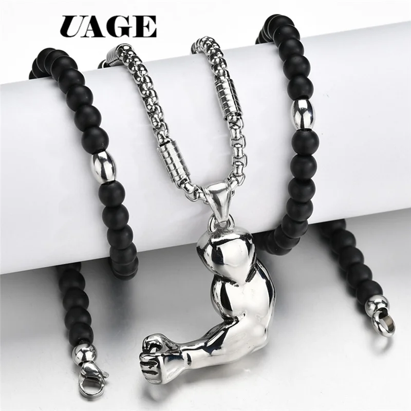 UAGE серебро цвет титана Нержавеющая сталь мышцы Спорт Тренажерный Зал подвеска