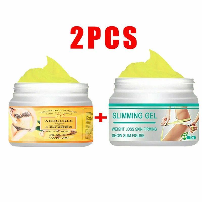 

2Pcs Ginger Anti-cellulite Body Slimming Cream Firming Weight Loss Gel Fat Burning Cream Body Massage Slim Cream