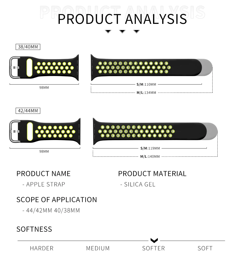 Strap for Apple watch band 40mm 44mm/42mm/38mm Accessories Silicone belt Sport bracelet iWatch series 5 4 3 2 40 38 42 44 mm