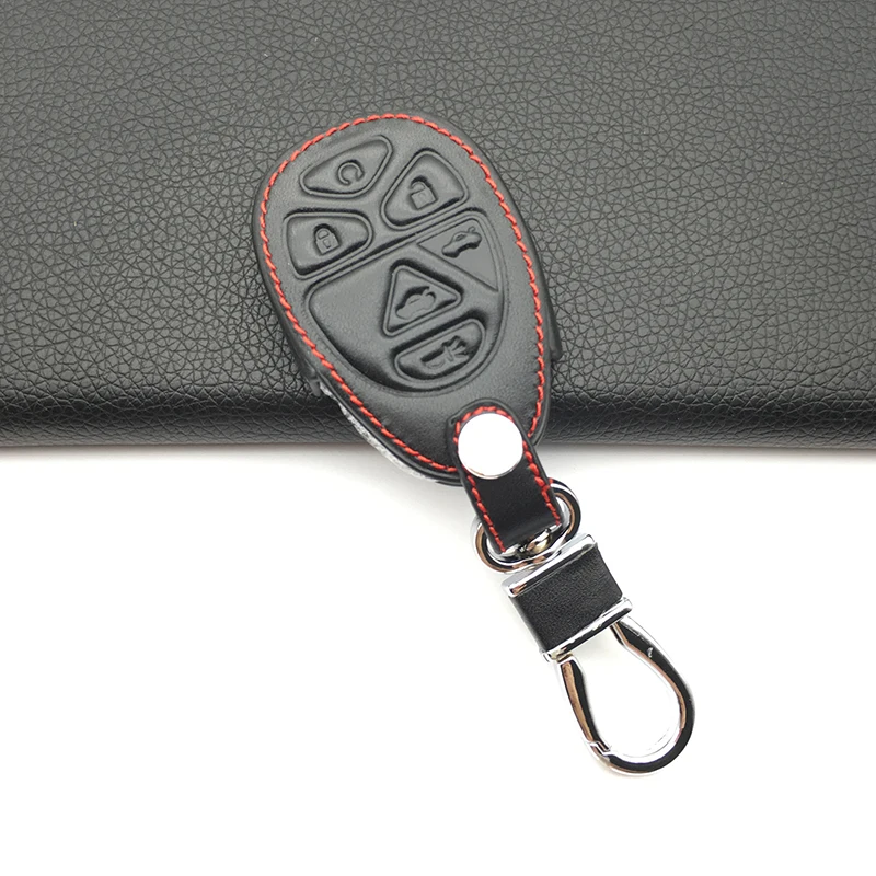 

High Quality 100% Leather Car Key Case for Chevrolet GMC Yukon Suburban Tahoe Intelligent 6 Buttons Fob Remote Shell Car Cover