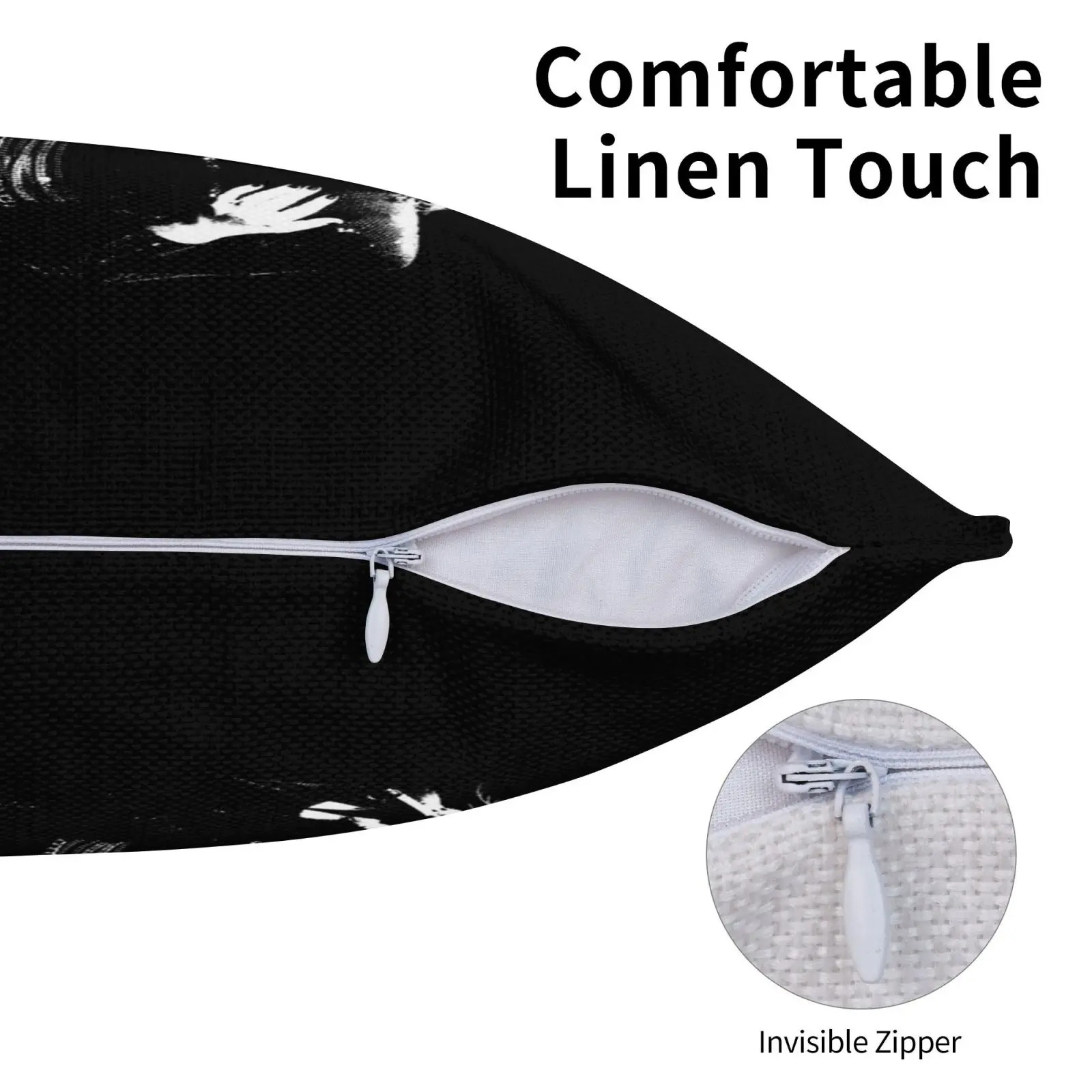 -Белый чехол из льняной плюшевой бархатной ткани с принтом на заказ наволочка