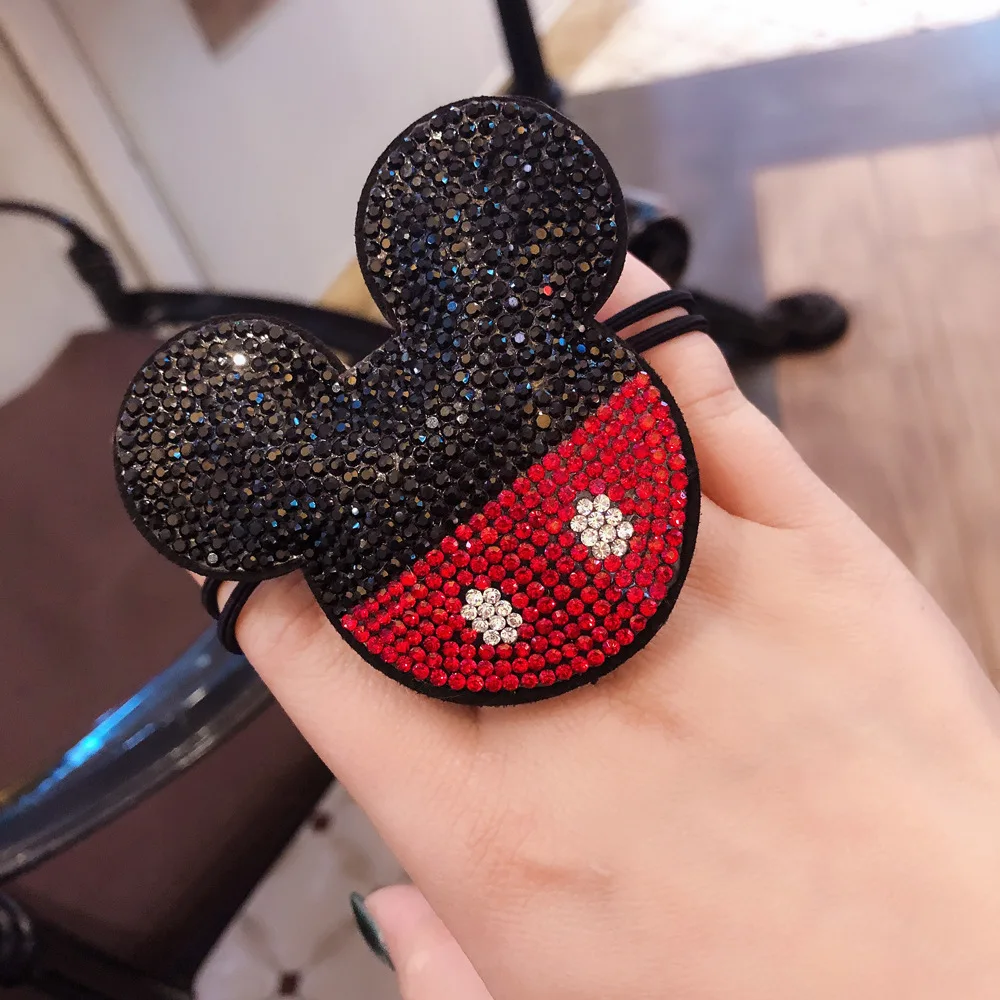 Disney мультфильм девушка свинья Минни Кристалл Застежка-молния резинка для волос кольцо для волос карамельного цвета