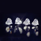 Серьги-гвоздики Huitan в виде сердца, роскошные украшения для пирсинга ушей с инкрустацией фианитами класса ААА, шикарные женские аксессуары, повседневная одежда, эффектные ювелирные изделия для вечеринок