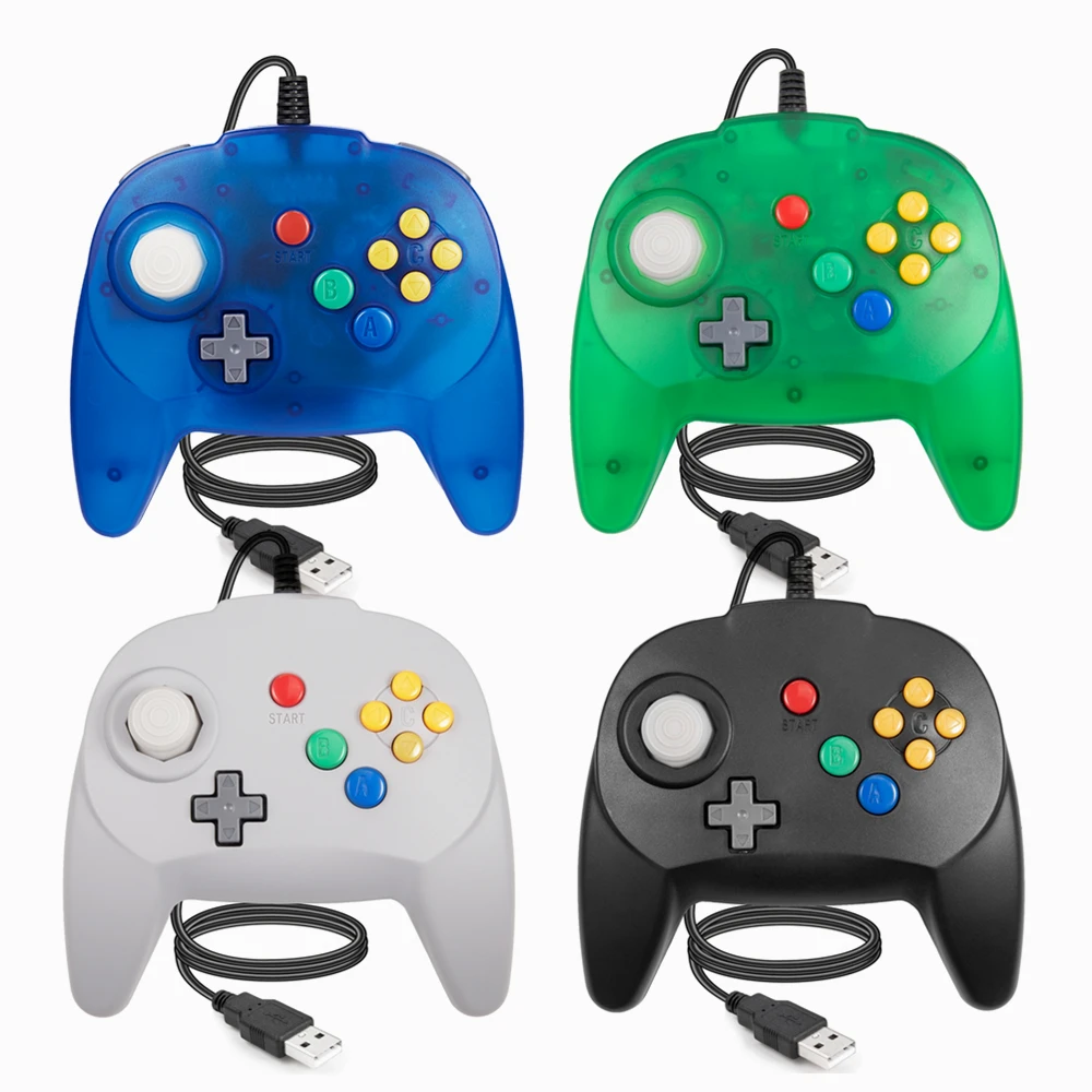 

[USB Version] 2 Pack Classic Mini N64 Controller Wired PC Game pad Joystick for Windows PC MAC Linux Raspberry Pi Switch Console