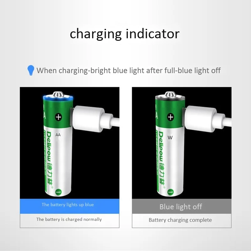 AM05 DELIPOW USB 5V 1 5 V № AA литий ионные батареи 165MAh быстрозаряжаемые батарейки высокой