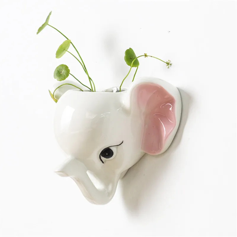 Мультяшные цветочные горшки с милым слоном суккулентное растение керамический
