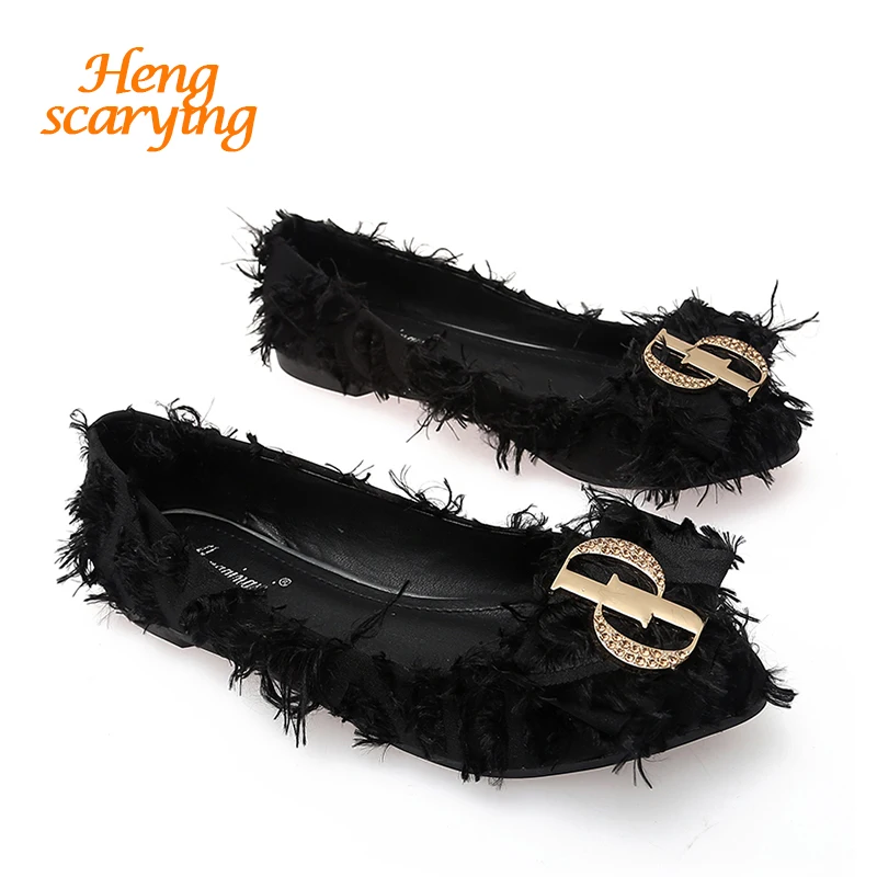 2019 Осень Новые Роскошные женские дизайнерские Стразы балетки на плоской подошве
