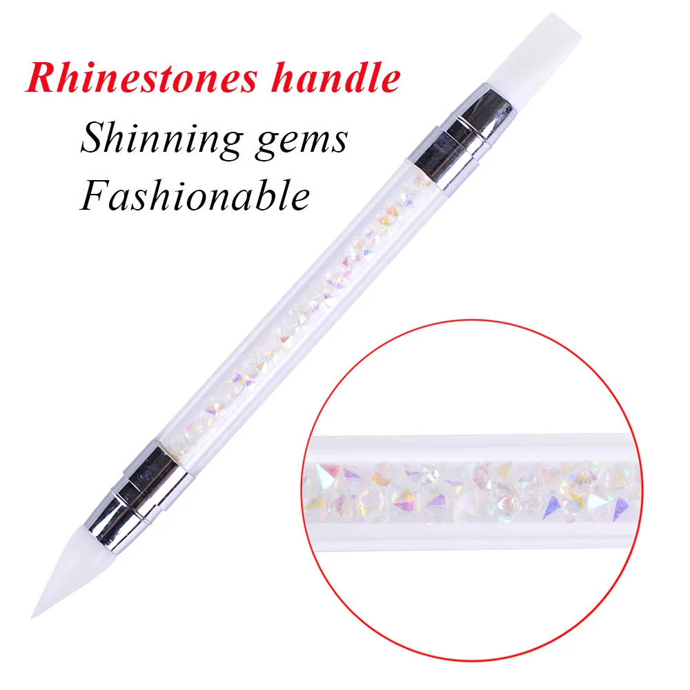 1 шт. ручка для ногтей двухсторонняя 2-сторонняя силиконовая скульптурная 3D