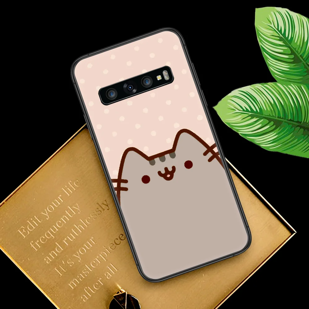 

Pusheen Cartoon Cat Phone Case For Samsung Galaxy Note S 8 9 10 20 Plus E Lite Uitra black Back Silicone Cell Tpu Funda Luxury