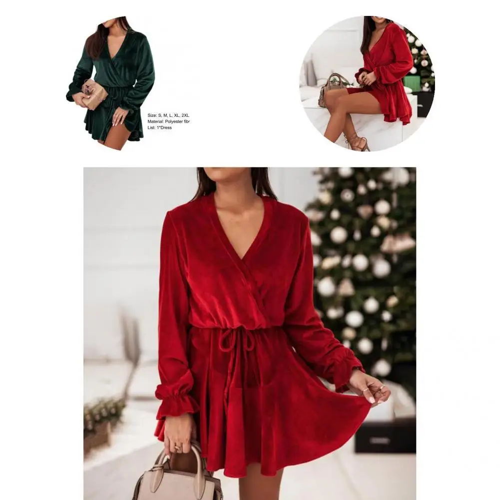 

Stylish Dress Long Sleeve Female Sexy A-line Dress Office Dress Women Dress
