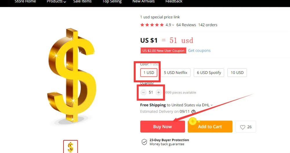 1 usd специальная ценовая ссылка