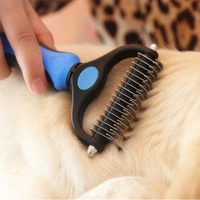 stainless steel comb single and double sided pet cut cat hair grooming depilation cleaning finishing waste hair massage