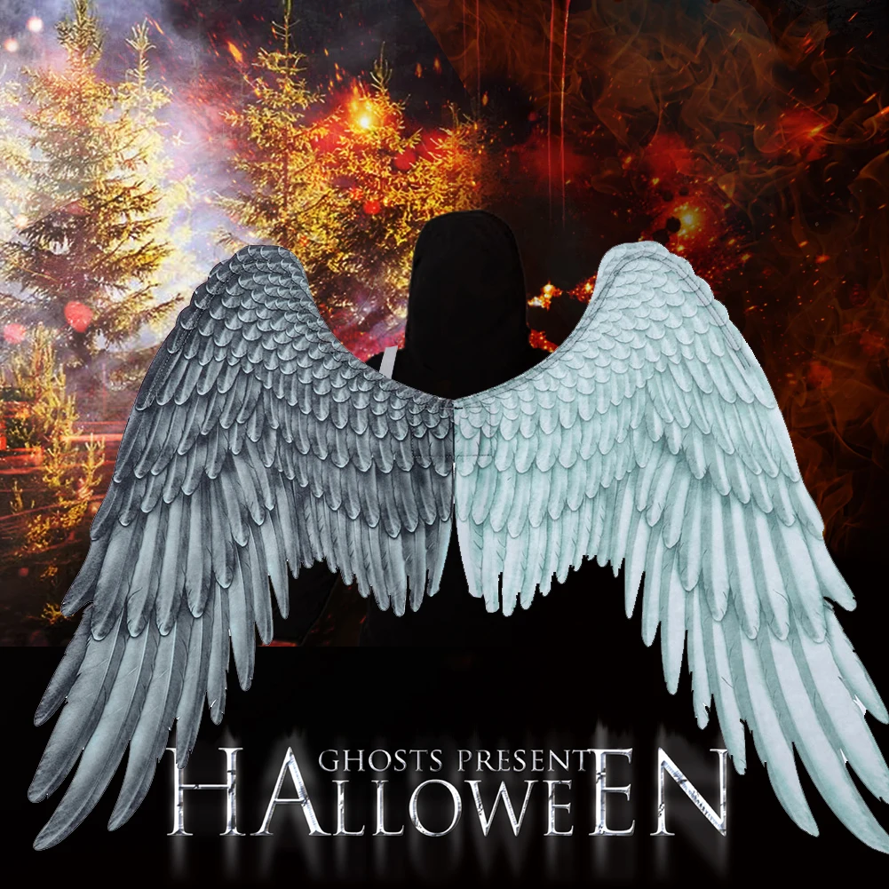 Реалистичные вечерние для взрослых крылья ангела 3D принт унисекс Хэллоуин