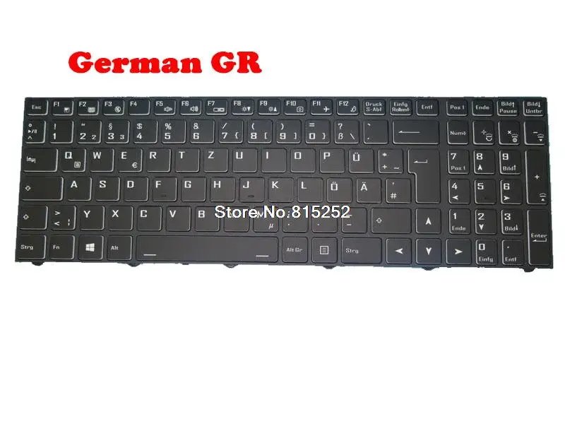 

Laptop Keyboard For Nexoc G1744 German GR With Frame With Backlit