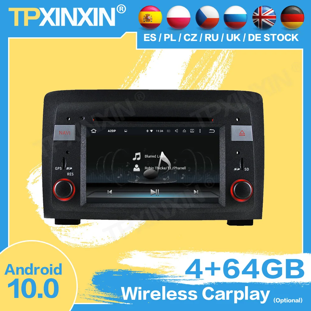 저렴한 자동차 라디오 스테레오 무선 블루투스 스크린 레코더 안드로이드 Fm 피아트 아이디어 2003 GPS 플레이어 오디오 헤드 유닛, 2004 2005 2006 2007