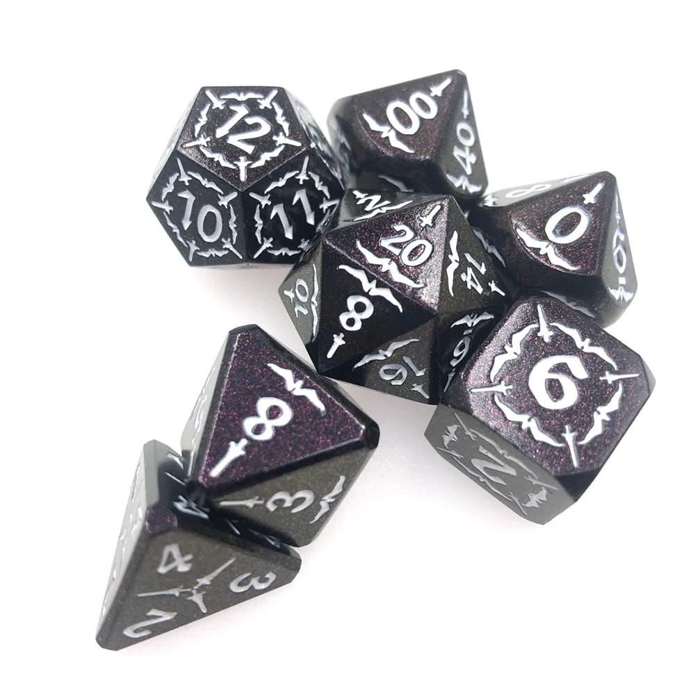 DnD металлические кости ролевые игры MTG Курсив шрифта включают в себя чехол разные