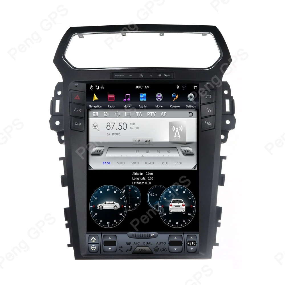 Android 8,1 автомобильное радио gps навигация для Explorer 2011- Tesla вертикальный 12," экран dvd-плеер 4K блок