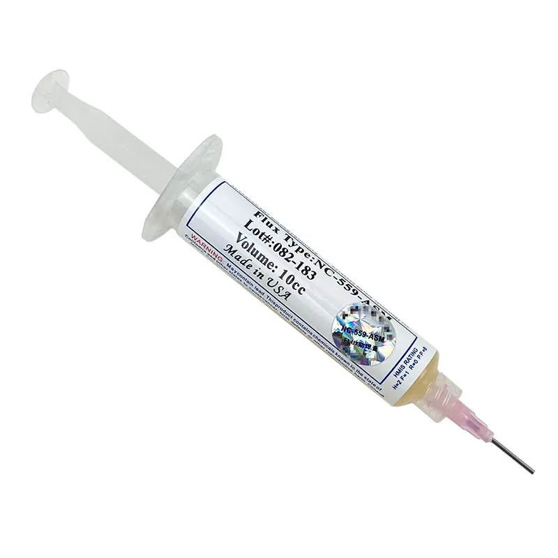 Флюсовая паста 10cc NC-559-ASM бессвинцовые иглы для пайки со шприцом ремонта печатных