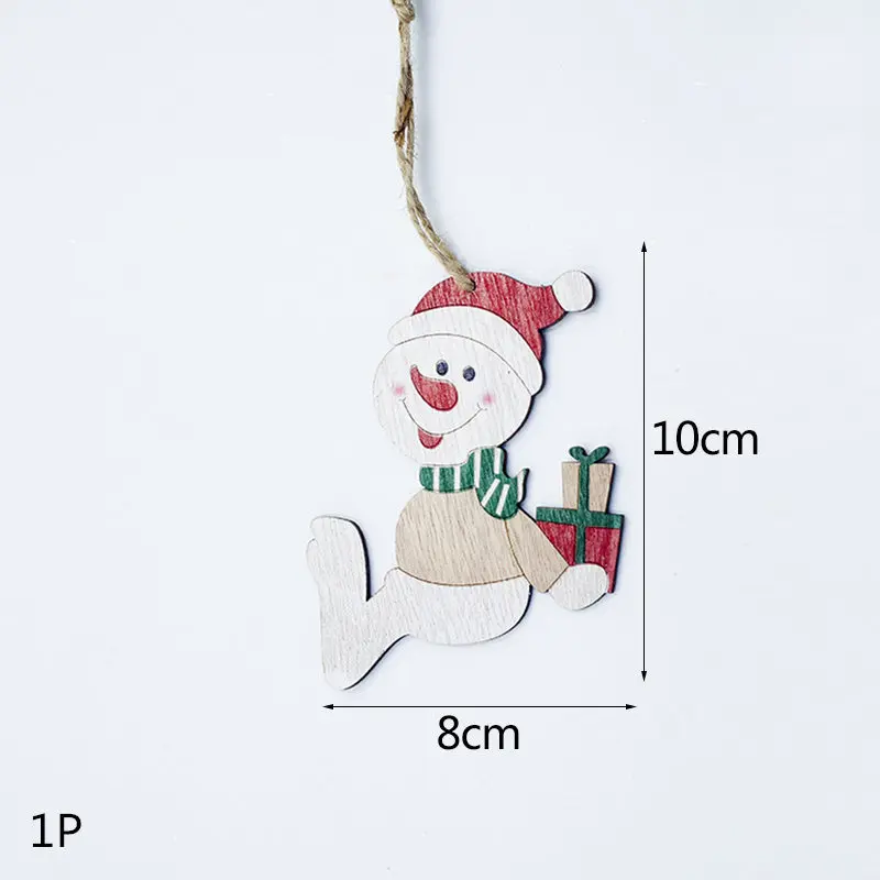Multi Style Christmas Wooden Pendant Creative Wood Craft Ornaments DIY Chriatmas Tree Hanging Decoration Xmas Gift Supplies - Цвет: 1P-413-B02