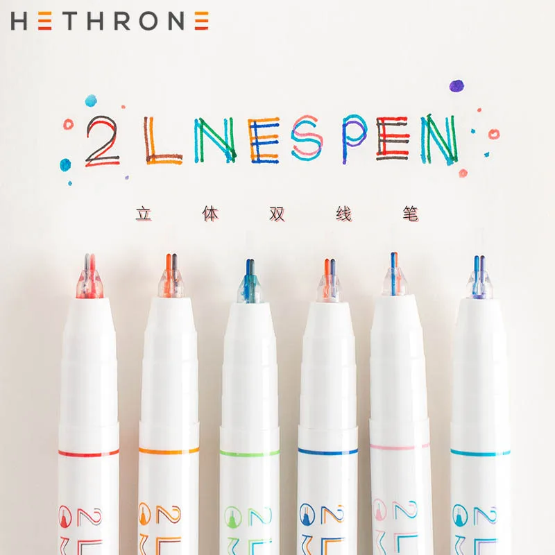 Hethrone 3 шт./компл. двухцветная маркировки двухлинейный маркер красочные художественный маркер для белой доски поставки картины офисные Маркеры ручки