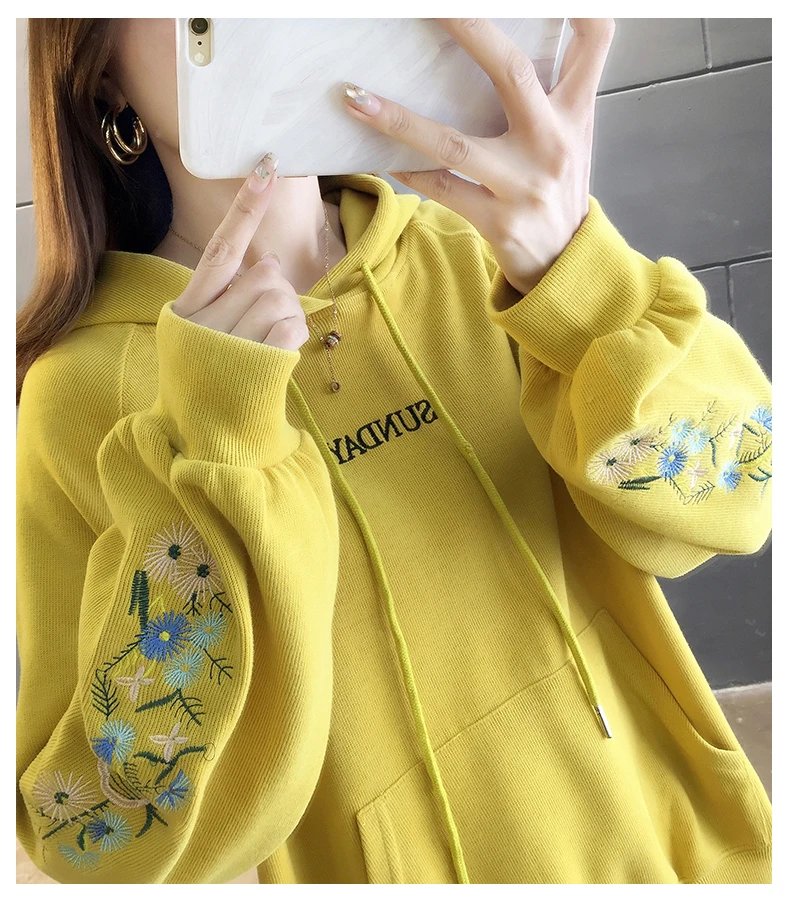 

2019 Autumn Winter Women Hoodies Pullover Loose Fleece Thick Female O-neck Long Sleeve Sweatshirt Hoodie Casual Coat