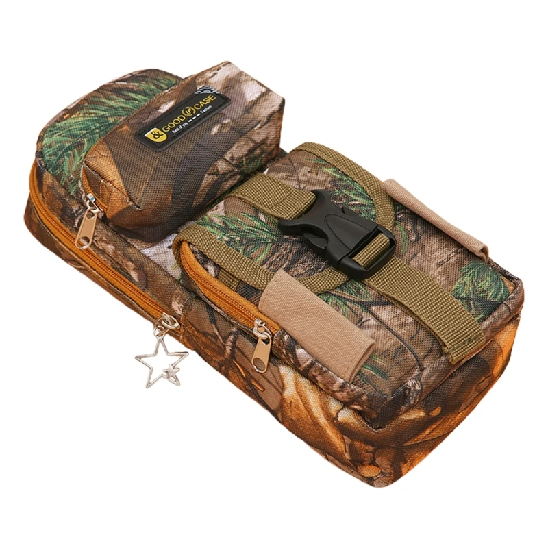 

Camouflage Large Capacity Pencil Case Bag Pen Storage Multiple Pocket School
