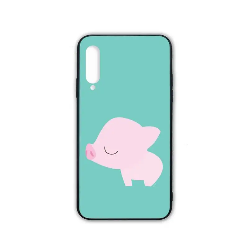 

Pink Kawai Pig Silicone Black Case Coque For Samsung Galaxy A6 A7 2017 2018 A9 A10 A20 A30S A40 A50 A70 A80 Cover