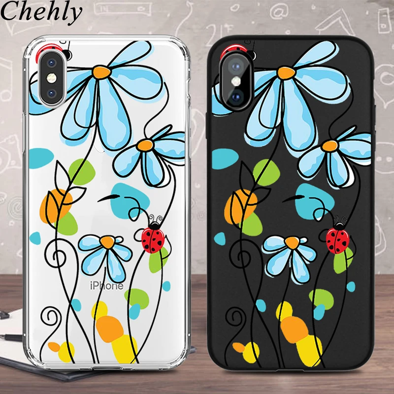 Новый чехол для телефона с милым сердцем IPhone 6s 7 8 11 Plus Pro X XS MAX XR чехлы цветами