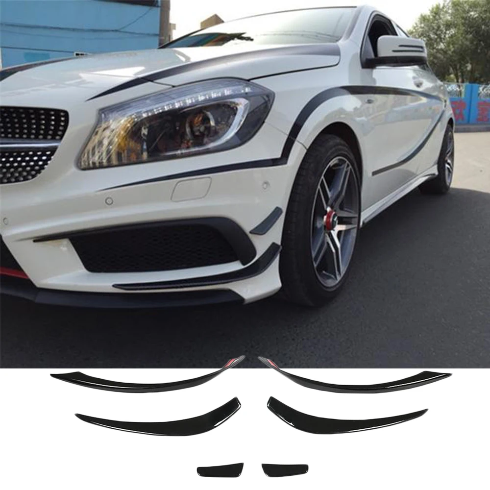 Автомобильный передний бампер Splitter Fin Canards спойлер для Mercedes Benz A180 A200 A250 AMG A45 2013 2016