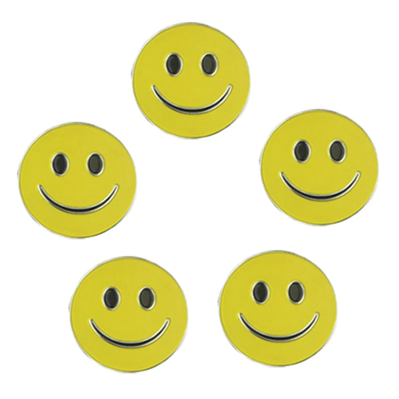 5 smiling face PINMEI Embossied Golf Ball Marks наборы из 5 маркеров для гольфа Подарки для гольфа для леди / детей, подходящие для любых магнитных зажимов для шляп для гольфа - Цвет: 5 smiling face