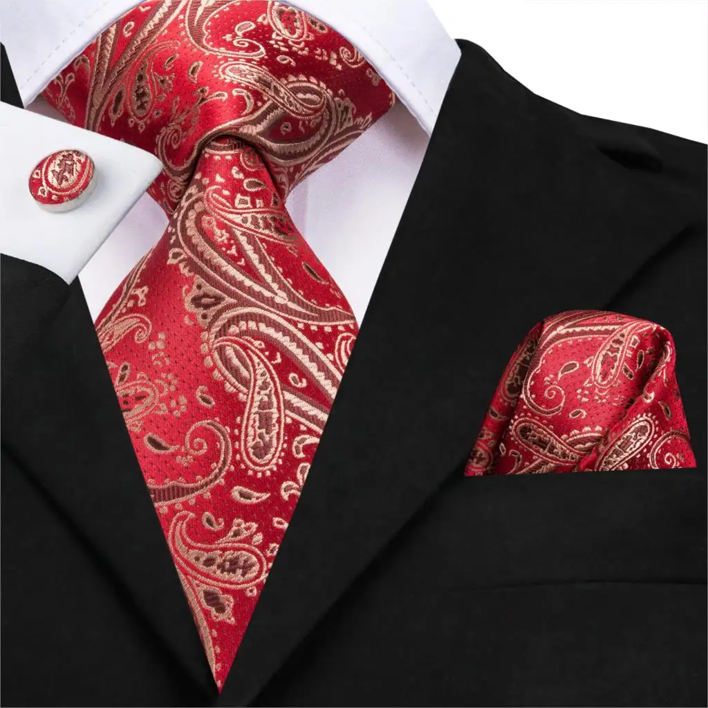 SN-3161 Hi-Tie шелк роскошные мужские галстуки цветочный черный золотистые Галстуки Пейсли галстук карманные Квадратные запонки набор мужской свадебный галстук - Цвет: SN-3161