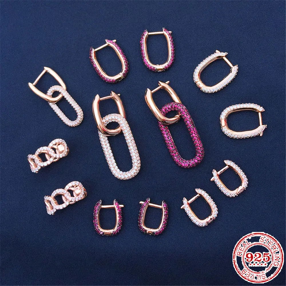 

100% sterling silver S925 ladies light luxury earrings classic hot pin earrings female fashion jewelry girlfriend gifts