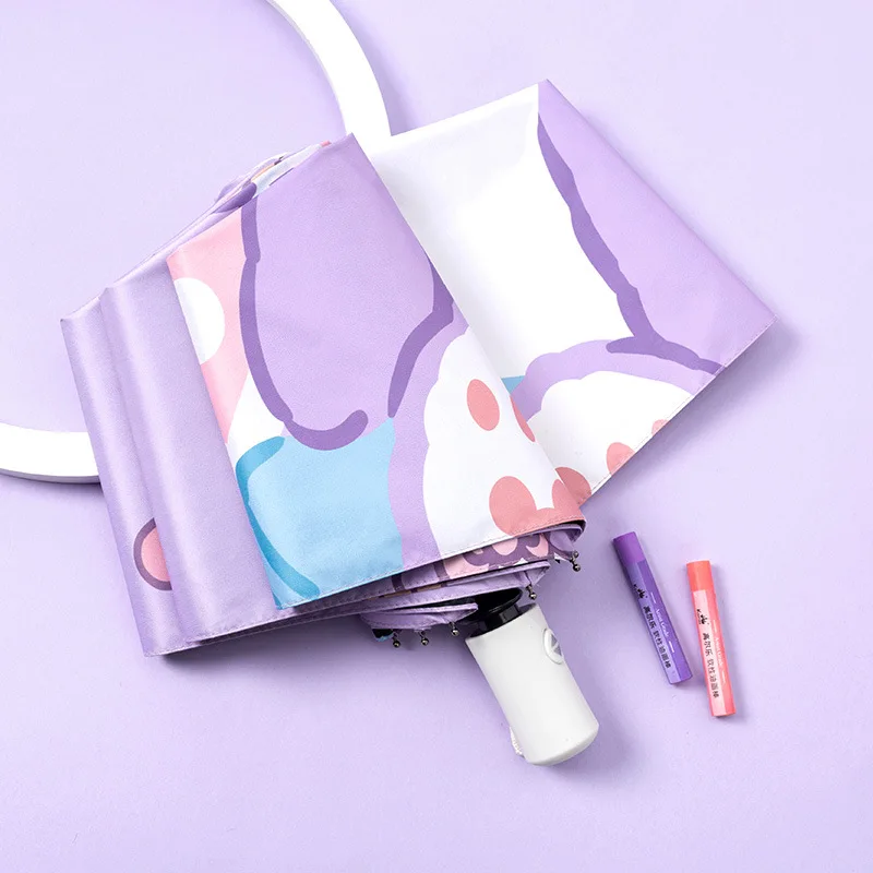 Милый маленький летний Зонт с кроликом для защиты от солнца Женский полностью